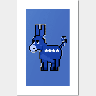 Democrat Donkey Pixel Art Political Posters and Art